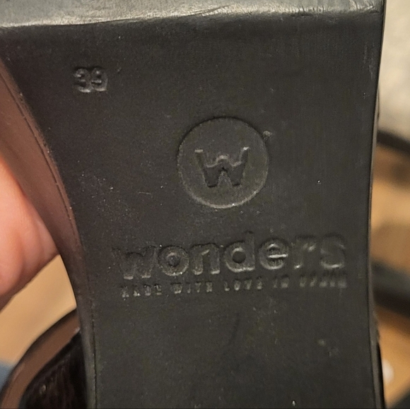 Wonders Made in Spain Buckle Straps Open Toe High Block Heel Platform Sz 8.5-9 - Picture 5 of 11